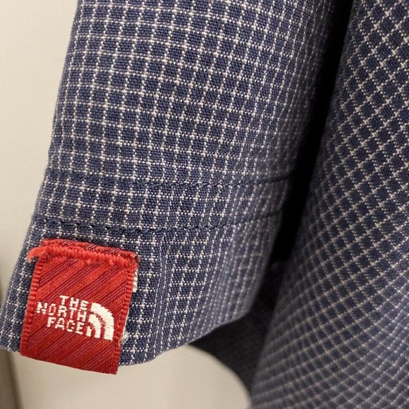 North Face Mens Shirt Sz Lg Short Sleeves Button Down Black Gray check - Picture 6 of 8